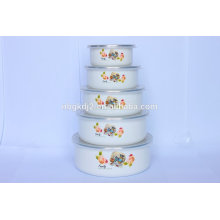 5pcs promotion enamel salad bowl